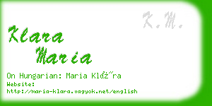 klara maria business card